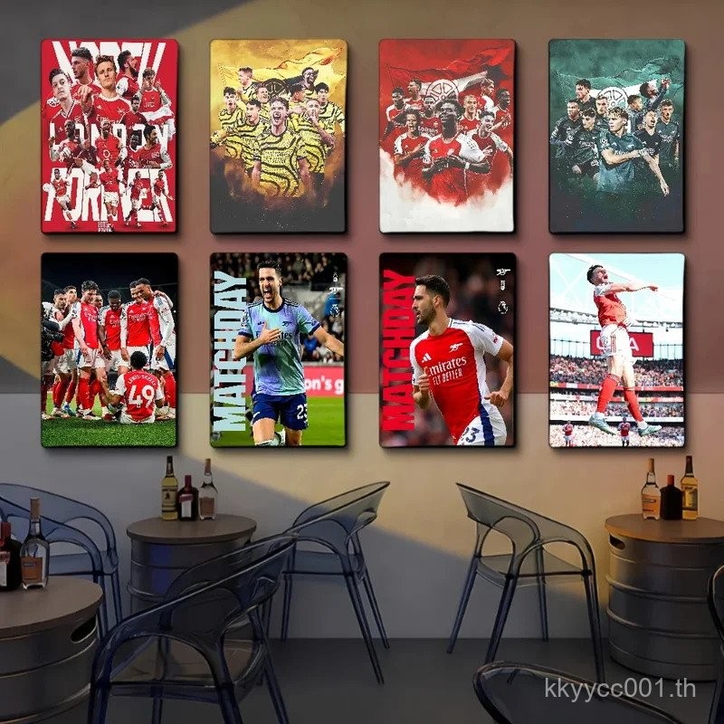 A-Arsenal FC ภาพยนตร์ผ้าใบโปสเตอร์ Wall Art ห้องนอนห้องหอพัก Apartment Room Bar Cafe Aesthetic Art ภาพวาด Git โปสเตอร์ BW2W