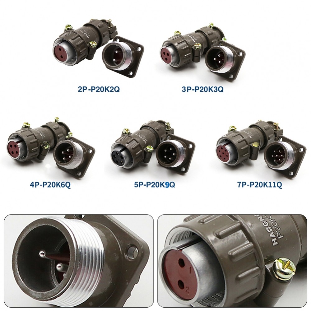 Aviation Plug M20 Metal Mount Pin Plug Aviation Business Cable Connector