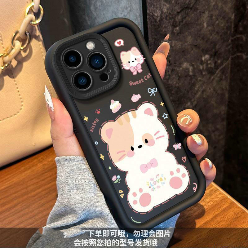 JG| เคสสำหรับ OPPO Reno 3 4 5 6 7 8 4F 5F 5Z 6Z 7Z 8Z 8T 10 11 12 13 Pro Plus 11F 12F 13F เคสโทรศัพท์แบบนิ่ม ลายคู่รัก สร้างสรรค์ แมว กระจกแต่งหน้า ป้องกันเลนส์แบบเต็มรูปแบบ - รูปที่ 3