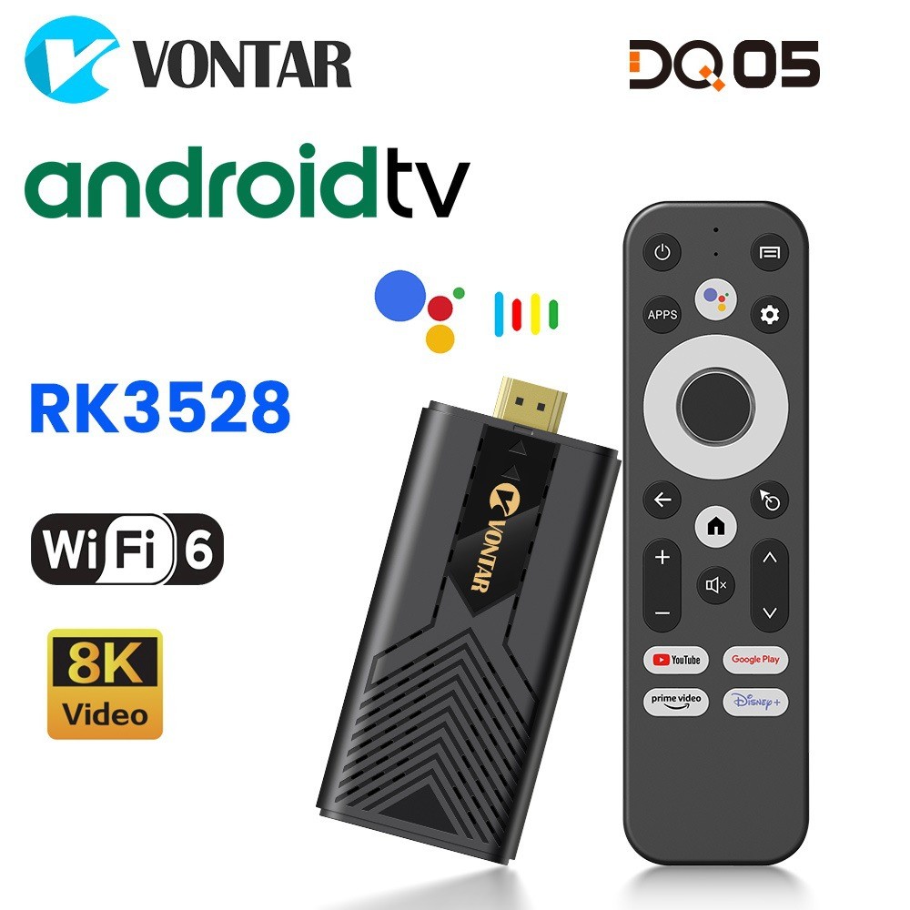 VONTAR DQ05 Android13 ATV UI RK3528 TV Dongle Set Top Box