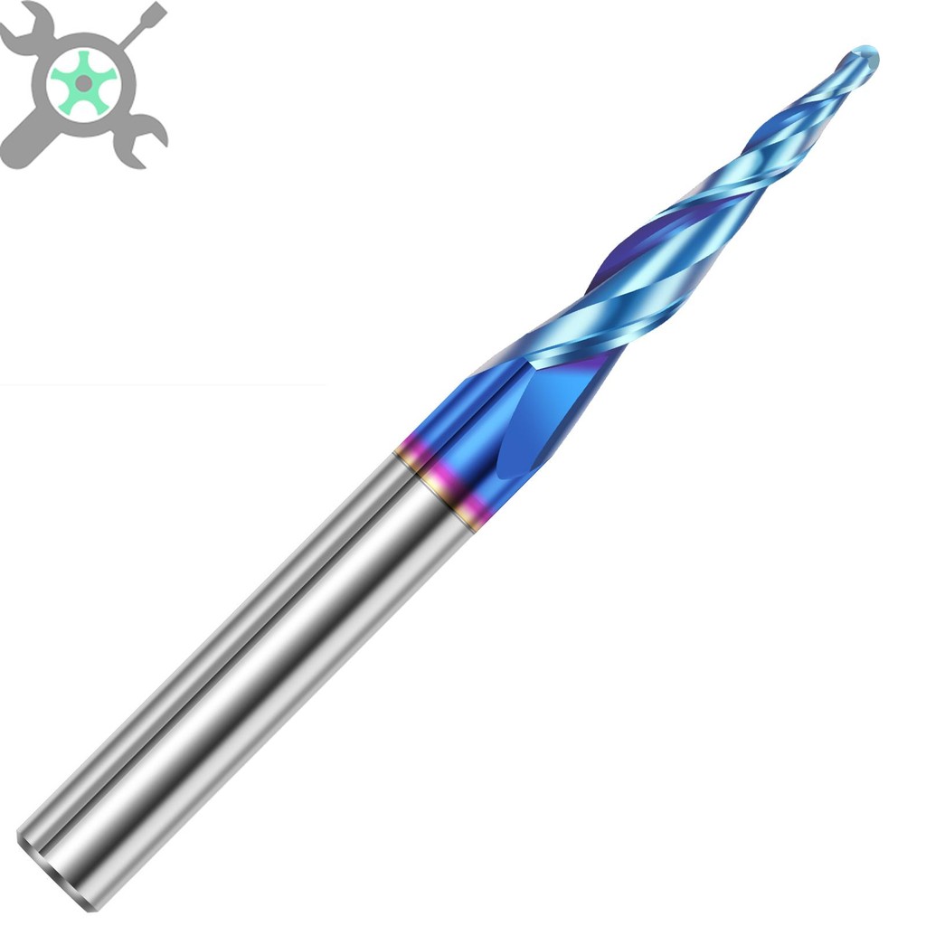 1/4 นิ้ว Shank 2 ขลุ่ย CNC Router บิต YK20 คาร์ไบด์เรียวบอลจมูก End Mills สําหรับแกะสลัก SHOPCYC5234