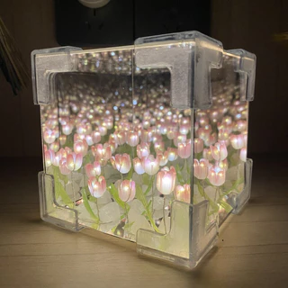 LED ทานตะวัน โคมไฟตกแต่งดอกทิวลิป โคมไฟห้องนอน ทําด้วยมือDIY ของขวัญวันเกิด ไฟวันวาเลนไทน ์วัสดุอะคริลิค