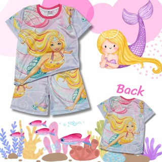 MM0857#3 เสื้อผ้าเด็ก เสื้อแขนสั้น+กางเกงขาสั้น ลายเจ้าหญิงเ…