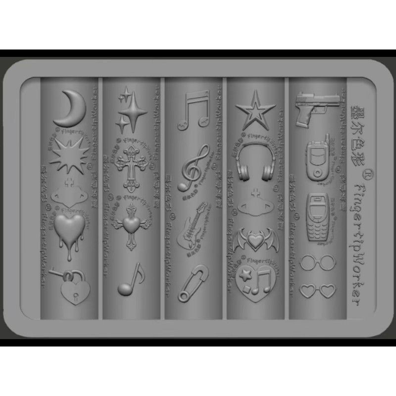 ใหม่ Meer Millennium ความโปร่งใสสูงโบว์ Retro Sweet Cool Punk เล็บแม่พิมพ์ซิลิโคนเครื่องประดับสามมิต