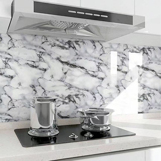 60*5mวอลล์เปเปอร์ห้องครัวหินอ่อน วอลล์เปเปอร์ห้องครัว กาวตนเ…