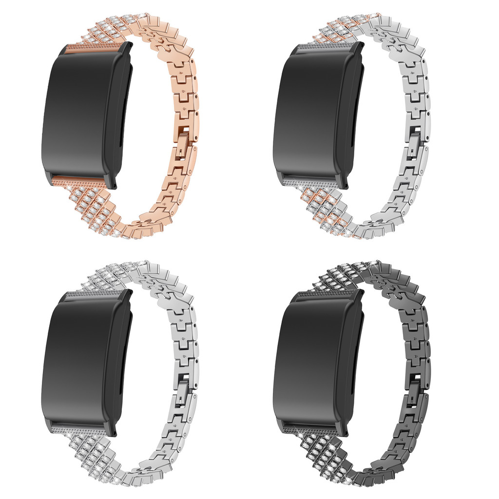 适用whoop4.0菱形镶钻智能手环腕带Whoop4.0手表金属表带女款跨境