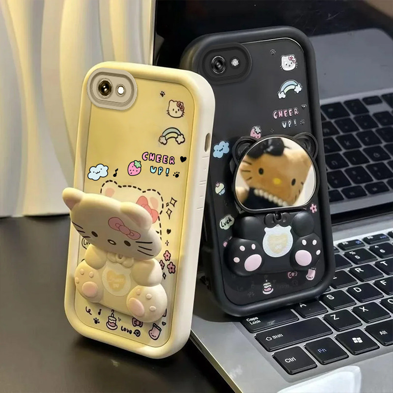 เคสสําหรับ Vivo Y81 Y81i Y83 V5 Y66 Y65 Y67 V5 Lite เคสโทรศัพท์สุดน่ารักหมุนกระจกยึดเปลือกนุ่ม
