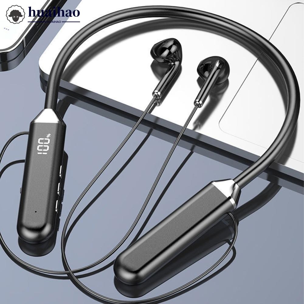 HUAIHAO BNR สายคล้องคอ 5.2 หูฟังบลูทูธสแตนด์บายยาวพิเศษสเตอริโอลดเสียงรบกวนปลั๊กอุดหูหูฟังกีฬาพร้อมจ