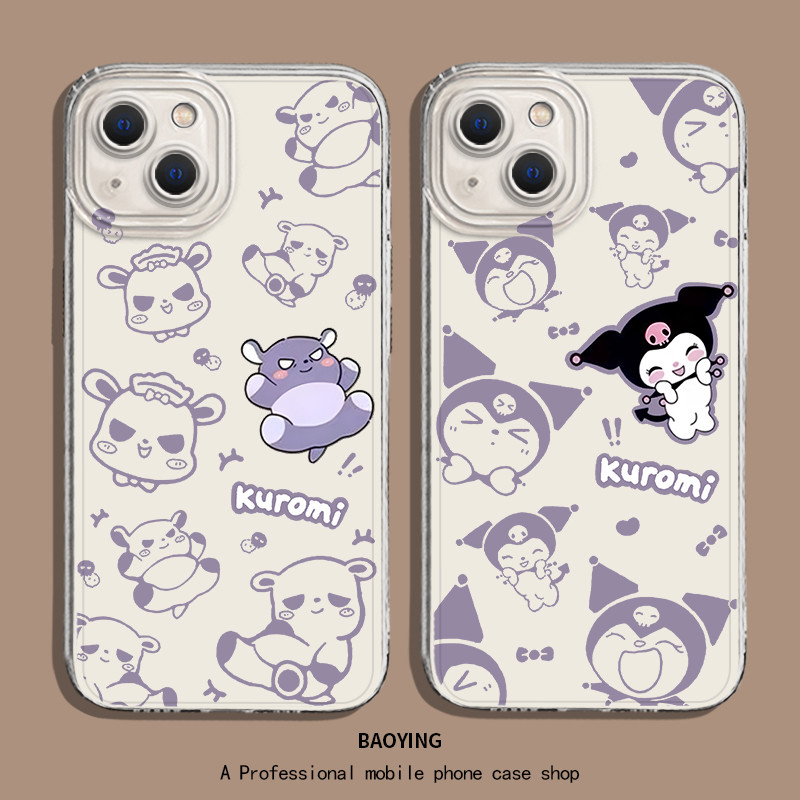 Kuromi เหมาะสําหรับ iqoo13 เคสโทรศัพท์ neo10pro Baku z9turbo + One Plus 12 ชุด 11s โปร่งใส 7 คู่ 8 บ