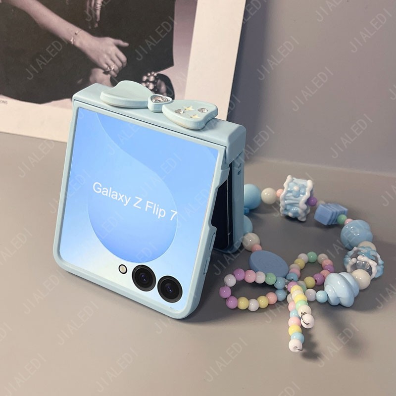 LUKEN Bow สร้อยข้อมือบานพับเคสโทรศัพท์สําหรับ Samsung Galaxy Z Flip 7 6 5 4 3 flip6 zflip7 สําหรับ Oppo ค้นหา N2 Flip N3 Flip