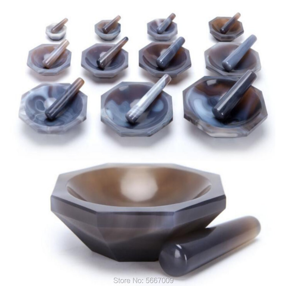 DiDiLAB 1 ชุด 30 มม. ถึง 130 มม. ใช้ Carnelian Mortar และ Pestle FIRST-GRADE ครก AGATE บริสุทธิ์และเป็นธรรมชาติพร้อมสาก
