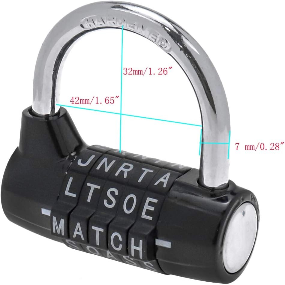 Semetall Gym Locker Lock 5 Letter Word Lock Heavy Duty 5 หลักรหัสล็อคกลางแจ้งโลหะรหัสล็อคสําหรับโรงเ