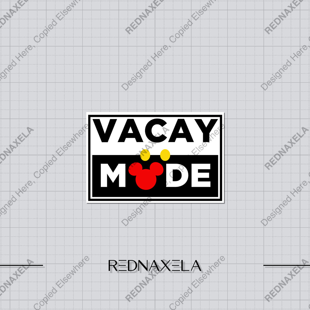 สติ๊กเกอร์ไวนิล Vacay Fashion Mickey Head Travel Suitcase Stickers