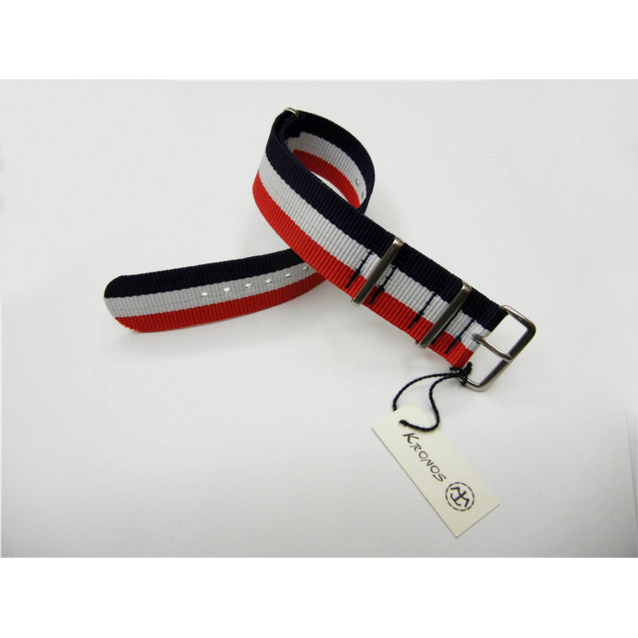 18mm20mm22mm24mm NATO NATO Canvas Nylon Strap French Flag Red White Blue Simple Watch