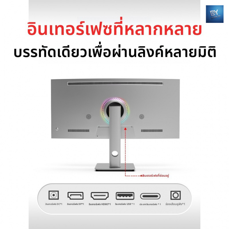จอคอม จอมอนิเตอร์ monitor 39.7 นิ้ว 5k 120hz จอแสดงผล monitor จอภาพโค้ง black ips hdmi type-c, dp นิ