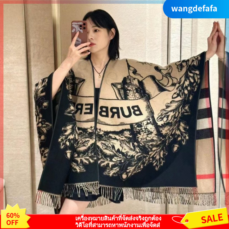 ผ้าพันคอผ้าคลุมไหล่เสื้อคลุม Bur War Horse Shawl Shawl Shawl Shawl ที่มีคุณภาพสูง1:1สองด้านเสื้อคลุมขนาดใหญ่พิเศษน้ำหนักสูง