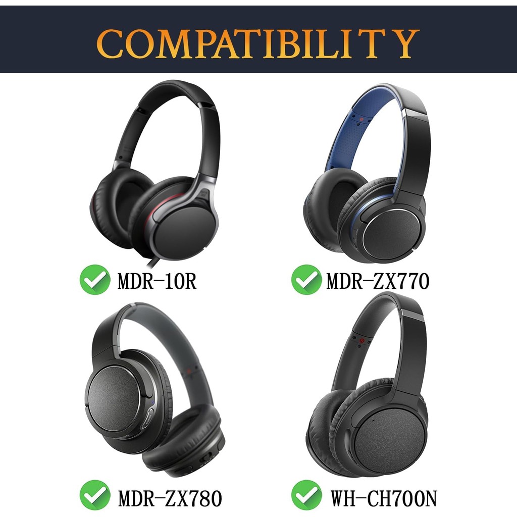 SOULWIT Cooling-เจลแผ่นรองหูฟังสําหรับ Sony WH-CH700N (WHCH700N) & MDR-ZX780 (ZX780DC)/MDR-ZX770 (ZX