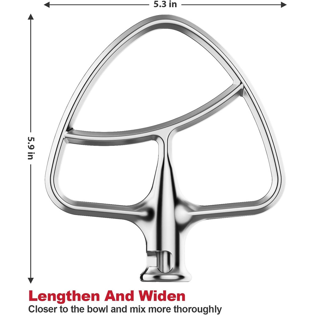 สแตนเลส Paddle Attachment สําหรับ KitchenAid Mixer, As KitchenAid Paddle Attachment สําหรับ 4.5-5Qt 