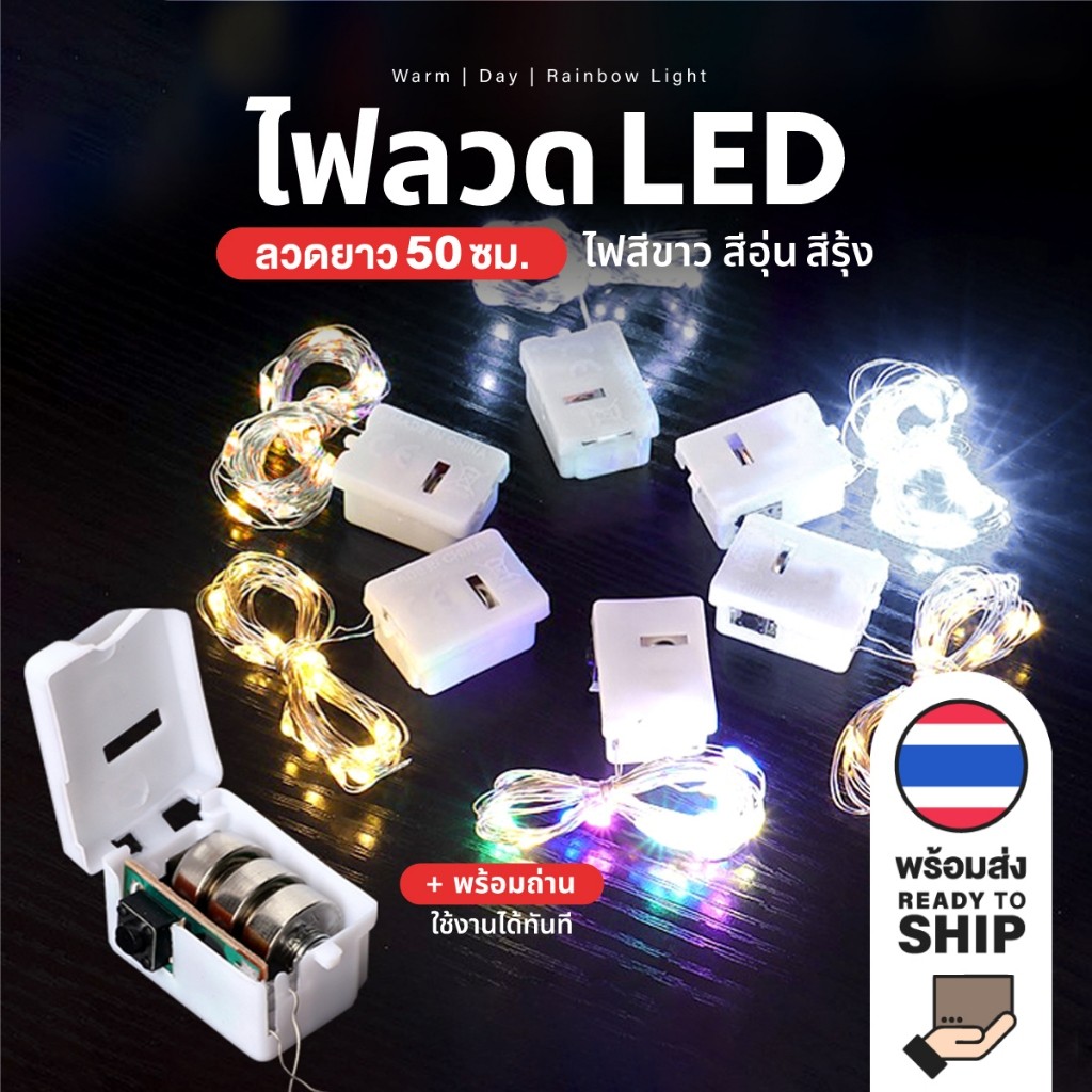 ส่งจากไทย 2M ไฟนางฟ้า LED มี 3 สีให้เลือก สายไฟ ลวดโคมไฟลวดทองแดงกันน้ำไฟติดผนังแบบมี งานเลี้ยงวันเกิดของตกแต่งวันคริสต