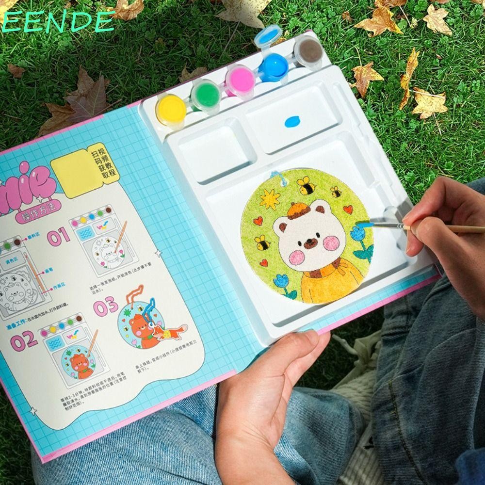 EENDE DIY Puffy Paint Kit, พร้อมขาตั้ง Puffy Effect Drawing Pens Kit, Interactive Play ฟองน้ํา Textu