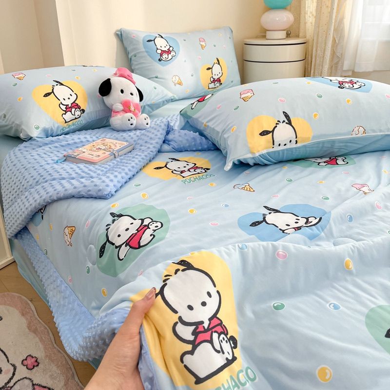 ผ้าห่มและผ้านวมผ้าไหมน้ำแข็งขนาด 150x200ซม. สบายในอากาศร้อน จัดส่งไว