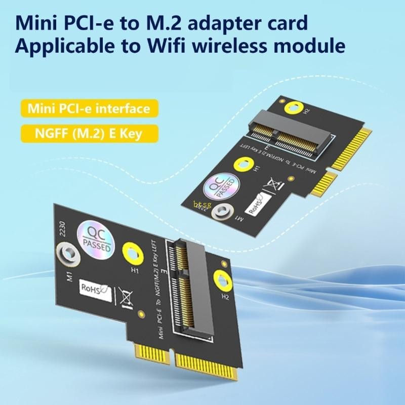 Btsg M 2 KeyE ถึง Mini PCIE อะแดปเตอร์รองรับ 2230 สําหรับการ์ด WiFi AX210 AX200 8265NGW
