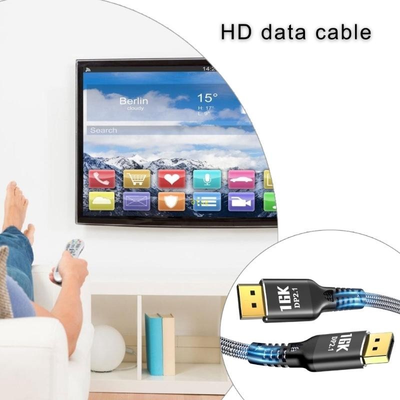 2.1 16K@30Hz 10K@60Hz Gaming Display Cable for Video Transmission