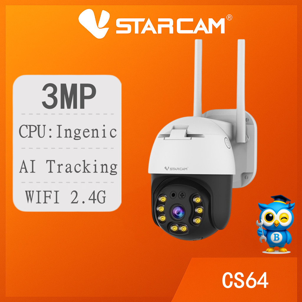 Vstarcam CS64 CS96PRO  กล้องวงจรปิดไร้สาย Outdoor ความละเอียด 3MP(1296P) กล้องนอกบ้าน ภาพสี มีAI+ คน