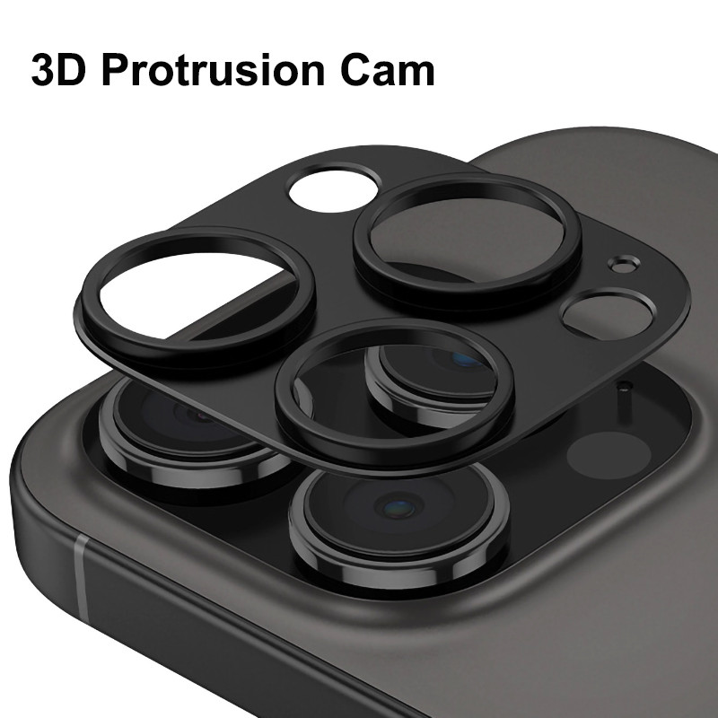 ตัวป้องกันกล้องอัดขึ้นรูป 3D เข้ากันได้กับการ์ดเลนส์ iPhone 14 15 16 Pro Max