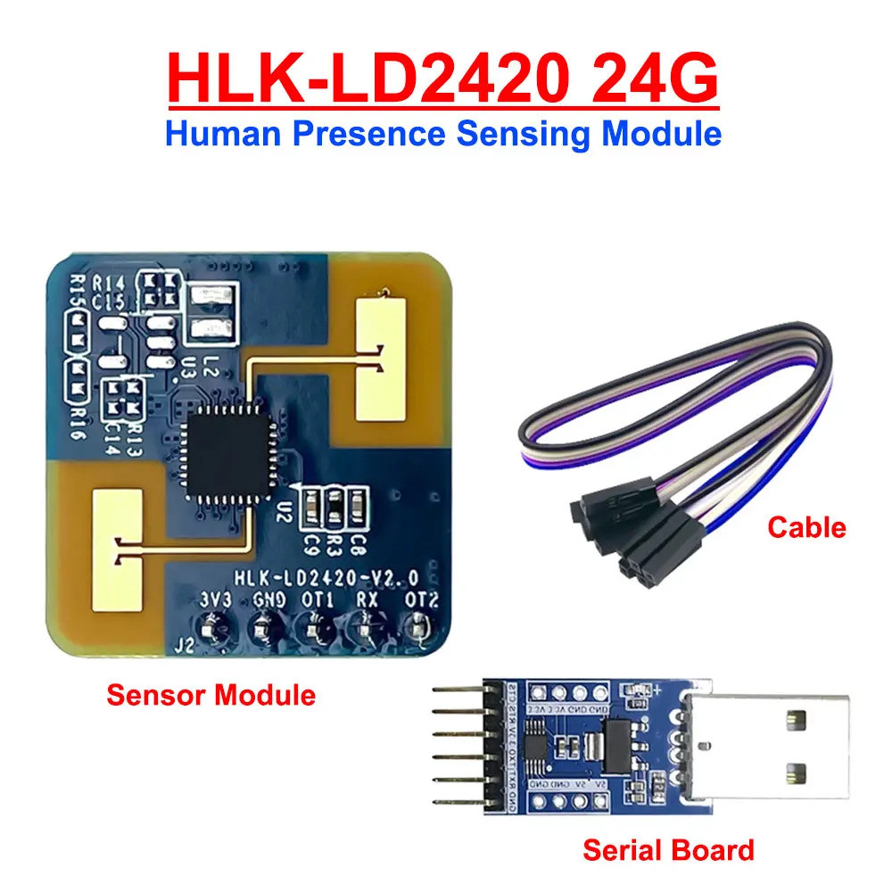 HLK-LD2420 Human Presence Sensing Radar โมดูล LD24120 24G มิลลิเมตรคลื่นเรดาร์เซ็นเซอร์คลื่นอัจฉริยะ