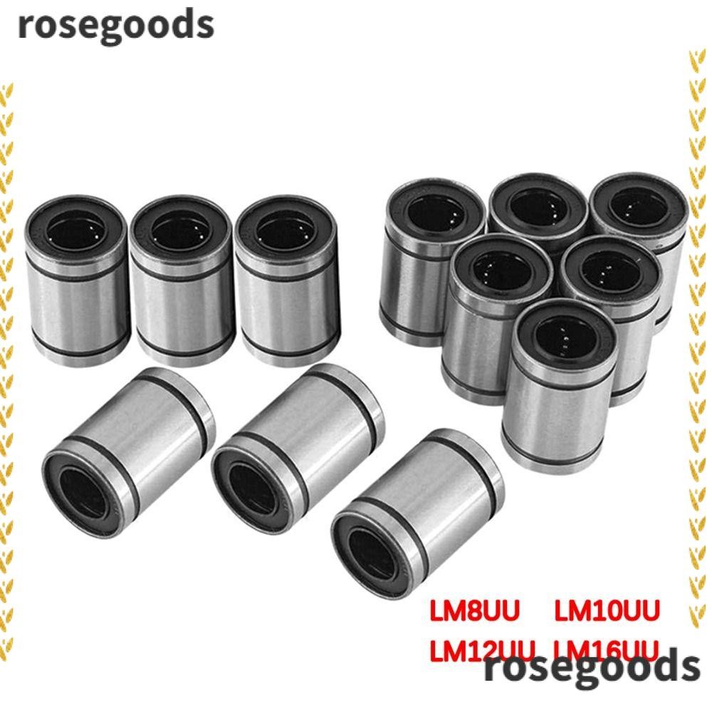 ROSEGOODS บูชเหล็กทนทานสําหรับเครื่องพิมพ์ CNC Part LM3UU LM4UU LM5UU LM6UU
