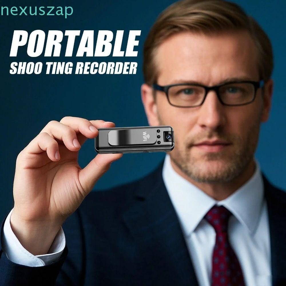 NEXUSZAP เครื่องบันทึกวิดีโอดิจิตอลขนาดเล็ก, 180 หมุน Night Vision HD Mini Camera, Body Cam อินฟราเรด All in One|ฟังก์ชั่นการบันทึกแบบคงที่ของหน้าอกกล้องเคลื่อนไหวแบบพกพาของเล่นเด็กผู้ชาย