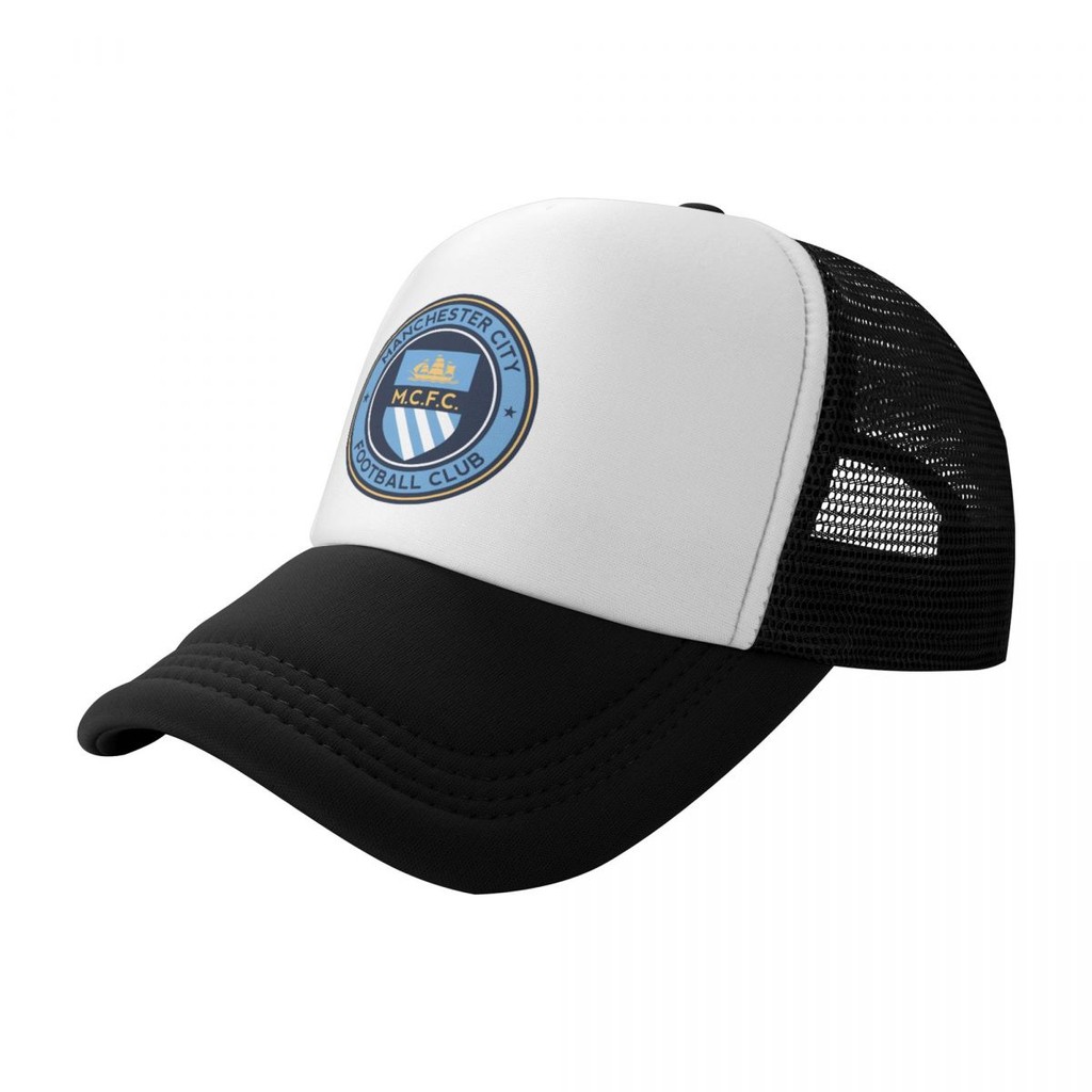 Manchester City Mesh Trucker Cap ป้องกันแสงแดด เหมาะสำหรับการเดินป่าและการตั้งแคมป์