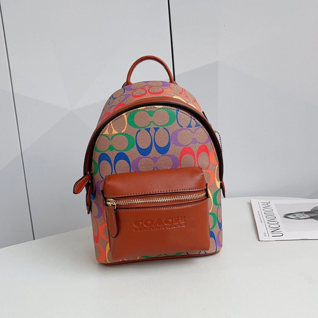 Coach Backpack School Bag Ladies School Bag Classic Print H3TG