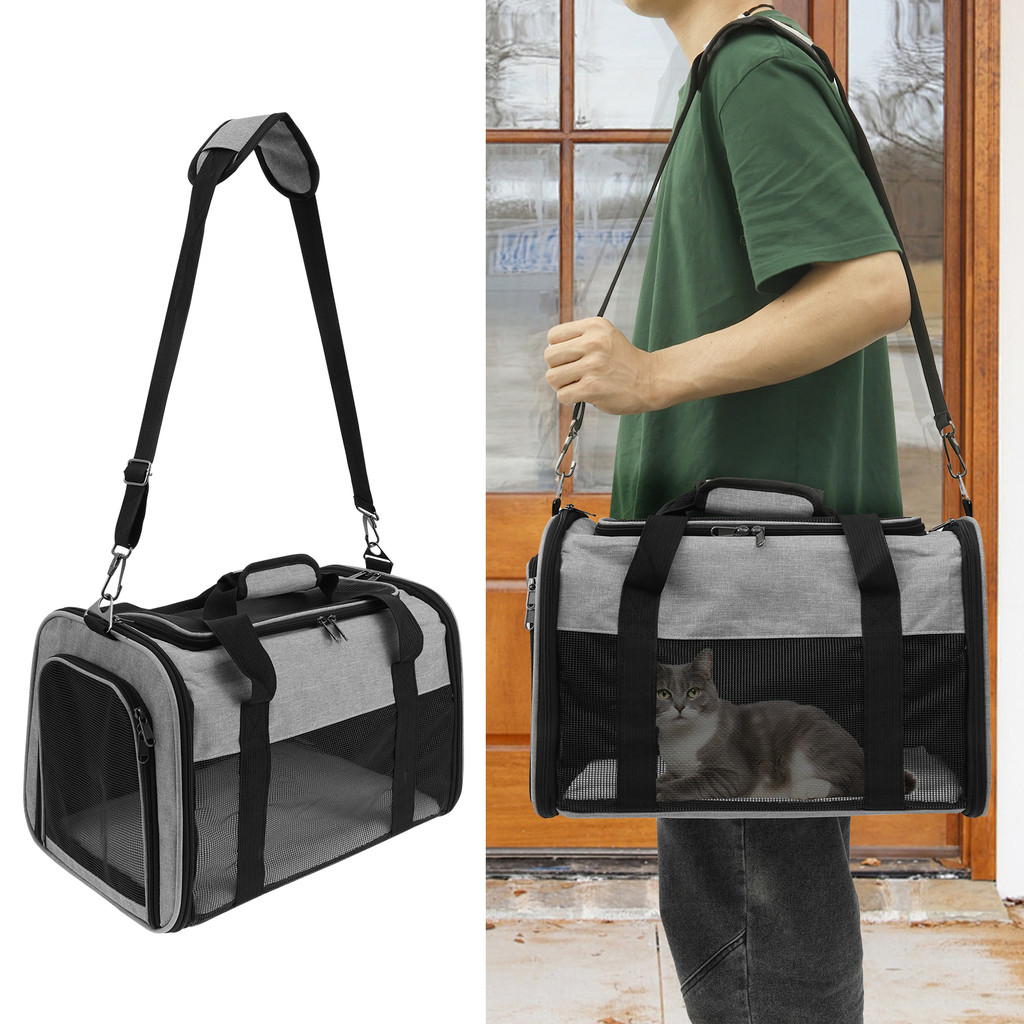 Cat Carrier Bag Airline ได้รับการอนุมัติ Cat Hand Bag Breathable Pet Carrier กระเป๋าถือสําหรับ Trip 