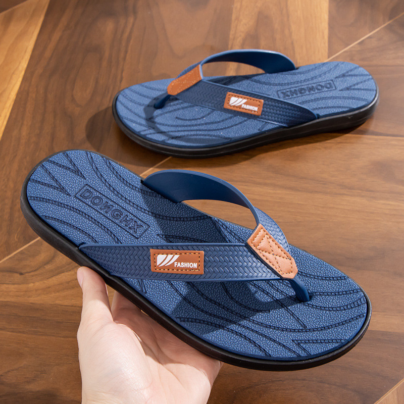 Flip-Flops ผู้ชายสไตล์ใหม่ฤดูร้อนรองเท้าแตะพื้นหนารองเท้าแตะกันลื่นรองเท้าชายหาดผู้ชายแฟชั่น T