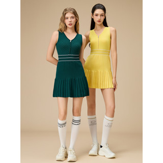 กระโปรงเทนนิสสำหรับผู้หญิง แขนกุดระบายอากาศได้รวดเร็ว ออกแบบ…