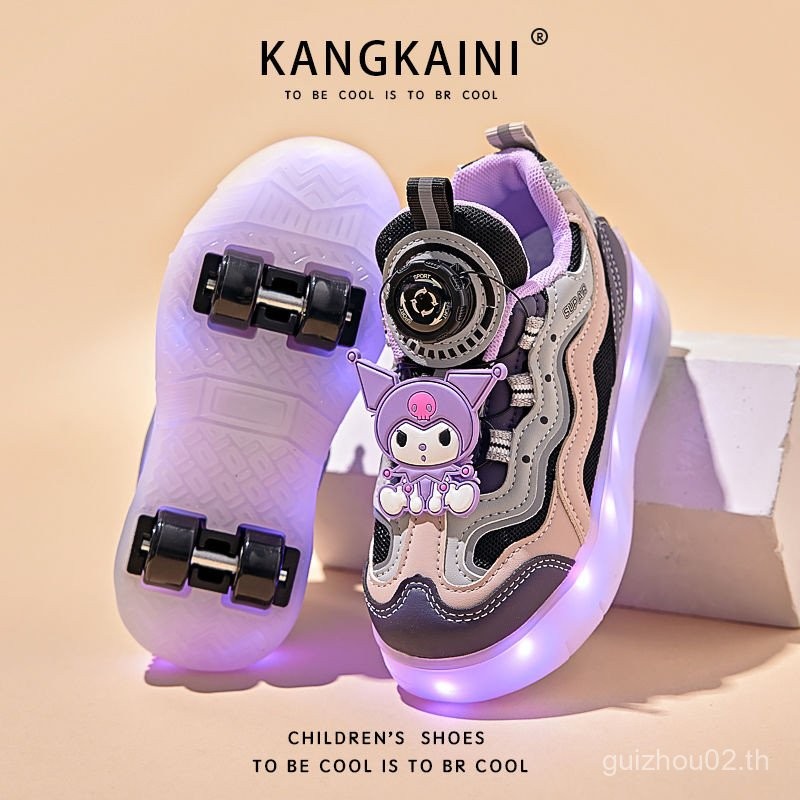 รองเท้าสเก็ตสำหรับเด็กหญิง Luminous แบบroller blade 4 ล้อ พร้อมเชือกรองเท้า เทคโนโลยี 3DEO