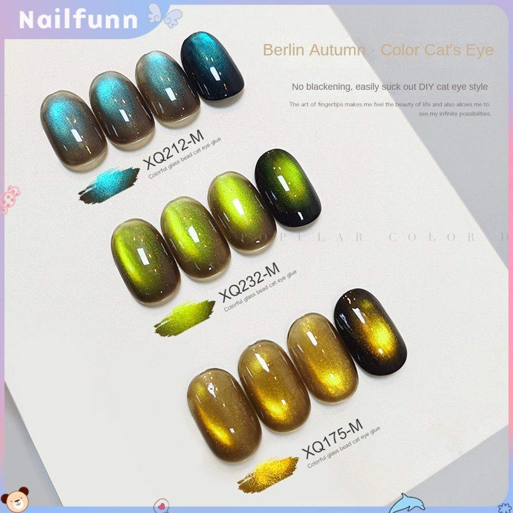 มีสินค้าพร้อมส่ง Mimagpie Berlin Autumn Cat's Eye Nail Gel Dark High Density Glass Bead Cat Eye Phot