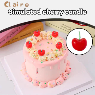 COD เทียนวันเกิด เทียนเชอร์รี่ เทียน 5pcs Happy birthday เทียนวันเกิดเชอรี่ (Cherry candle) Claire