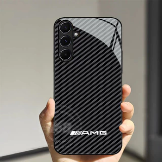 เคส Samsung A56 A55 5G Case เคสคาร์บอนไฟเบอร์กันกระแทกพร้อมป้องกันเลนส์กล้อง ขอบซิลิโคนอ่อนสไตล์มินิมอลสำหรับนักเรียนชายและผู้ชาย