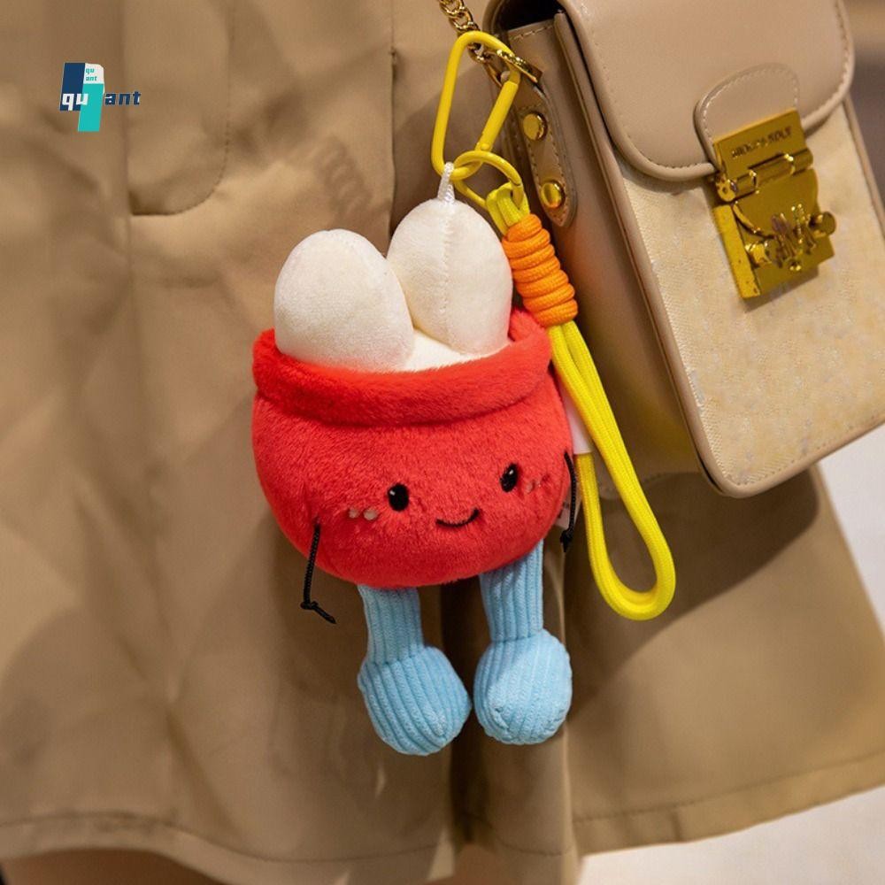 QUANTUMSKY จําลองอาหารกระเป๋าเป้สะพายหลังจี้,กระเป๋า Charms PP Cotton Coffee Bean จี้,แขวนสบายเครื่อ