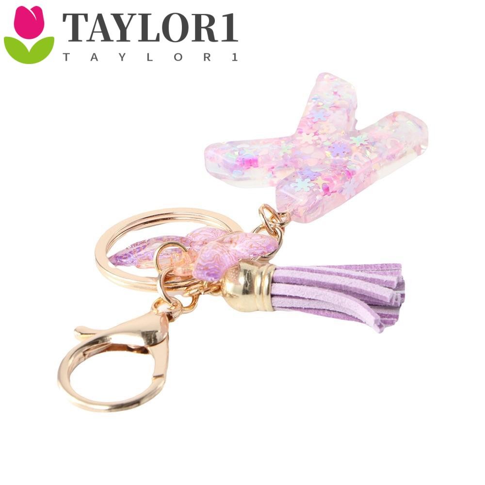TAYLOR1 A To Z 26 พวงกุญแจตัวอักษร, A To Z 26 ตัวอักษรเริ่มต้นพวงกุญแจตัวอักษรเกล็ดหิมะสีม่วงน่ารักพ