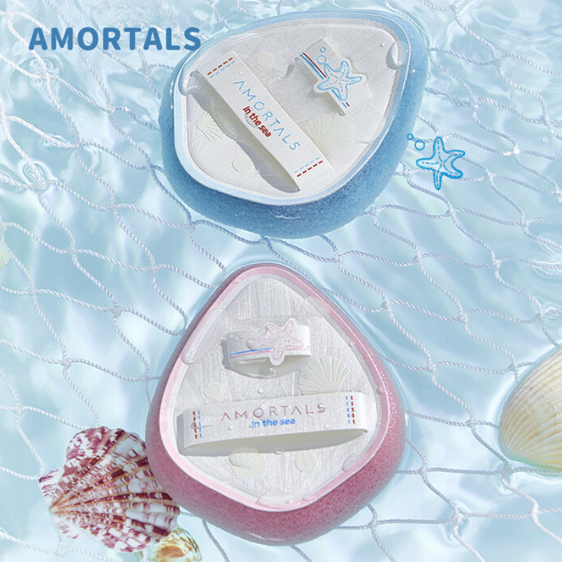 AMORTALS คลีนซิ่ง พัฟ ล้างหน้า โอเชี่ยน ล้างหน้า ทรงหยดน้ำ ฟองน้ำ คลีนซิ่ง