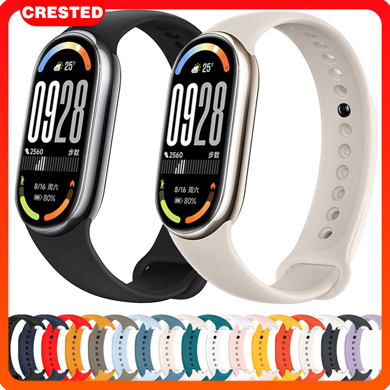 ยางซิลิโคนสายกีฬา Mi Band 10 9 8 NFC Xiaomi Mi Band 10 9 8 Polos Warna นุ่มสายรัดข้อมือสร้อยข้อมือ