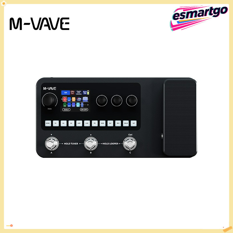 M-VAVE MK-20 กีตาร์/เบส Multi-Effects Pedal: 120 AMP โทน, 10 FX โมดูล, MIDI Connectivity & IR Sampli