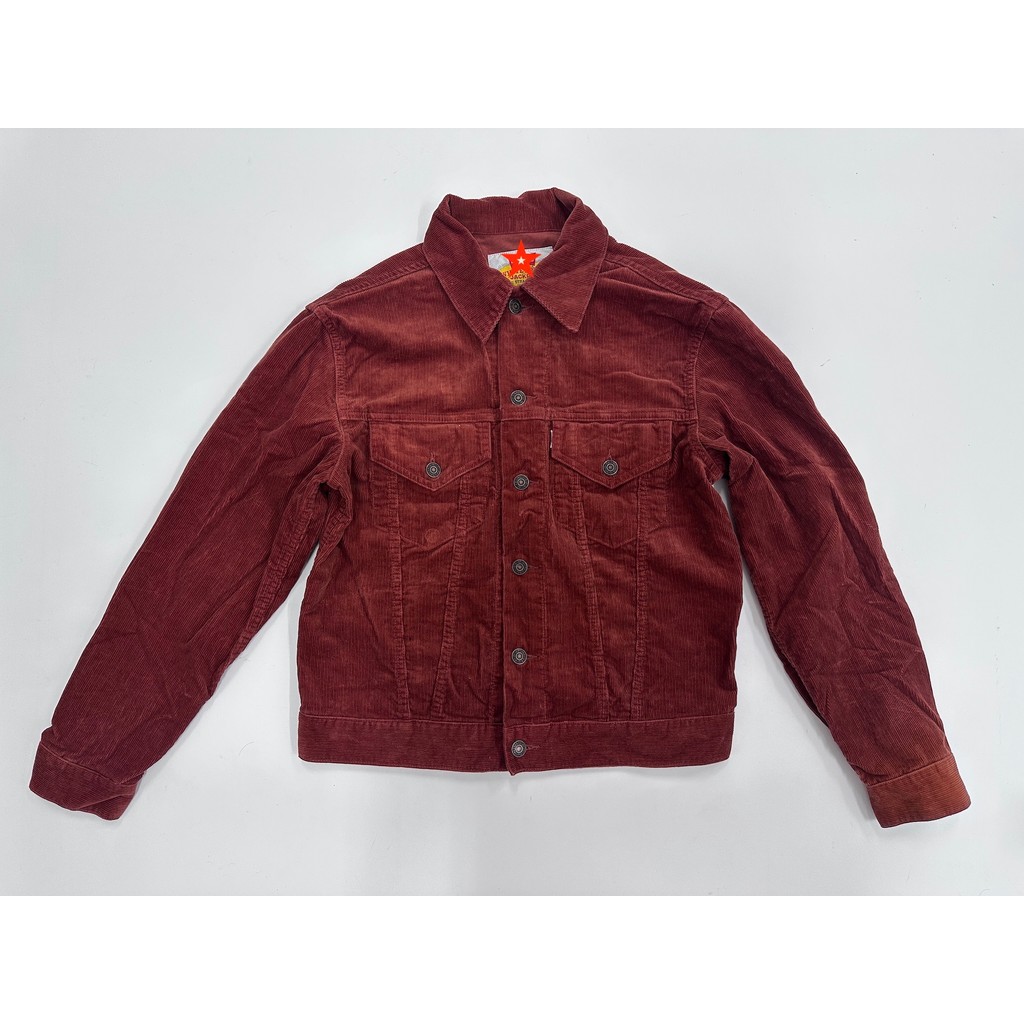 Corduroy Trucker Jacket Jourdef复古短卡车夹克 Size 38 Corduroy Vintage Short Boxy Trucker Jacket Jaket Vint