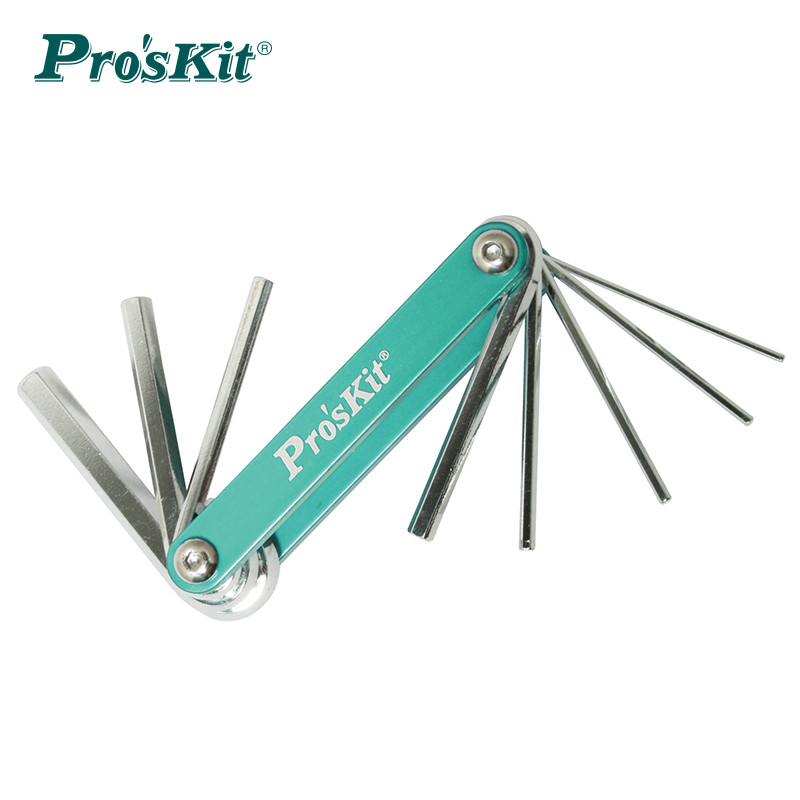 Baogong HW-221M ประแจพับประหยัดแรงงานแบบพกพา Precision Allen ชุดประแจ 1.5-8 มม