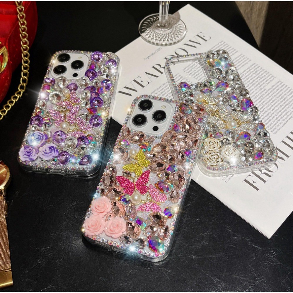 เคสโทรศัพท์ Rhinestone สําหรับ IPhone 17 Pro Max 14/15/16 PRM สําหรับ IP 12 PM 11 13 Pro Max