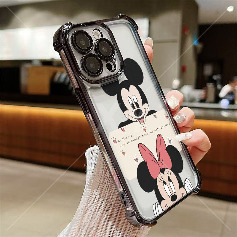 เคส Samsung Note 20 ULTRA Note 20 Note 10 Plus Note 10 Note 9 A02 M02 A14 A13 4G A04S A13 5G A12 M12 A11 M11 การ์ตูน Mickey Minnie กล้องซิลิโคนป้องกันนิ่ม